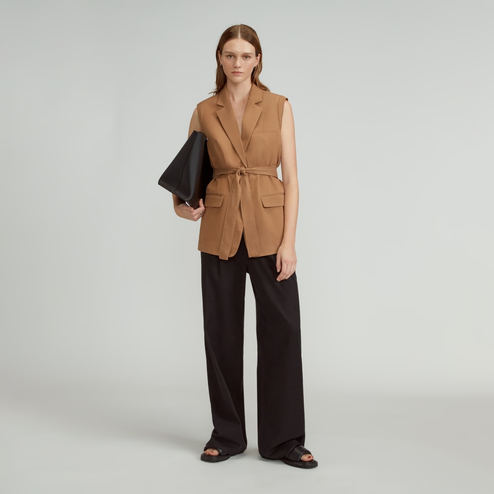 The Sleeveless Blazer in Buttersmooth | Toasted Coconut