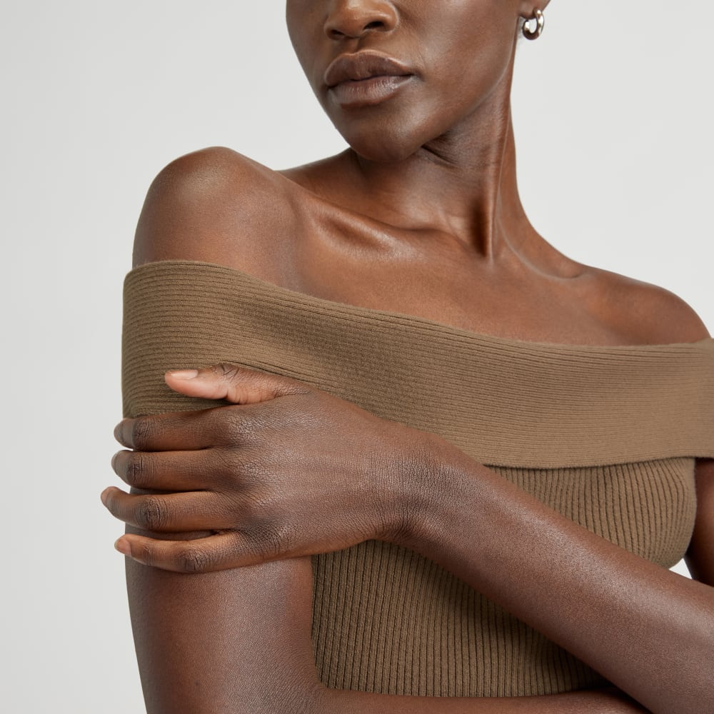 The Ribbed Cotton Off-The-Shoulder Top | Toasted Coconut