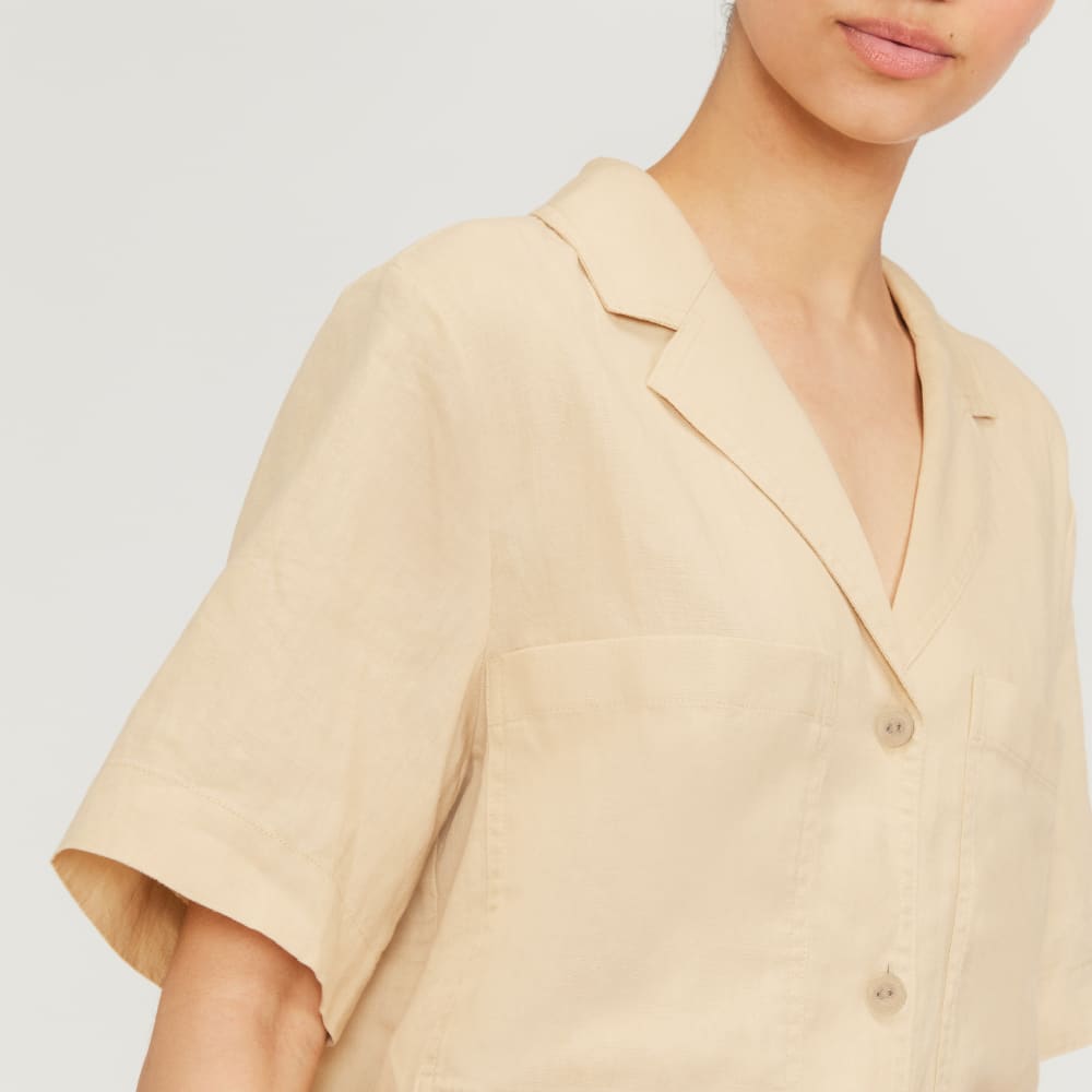 The Linen Workwear Shirt | Warm Khaki