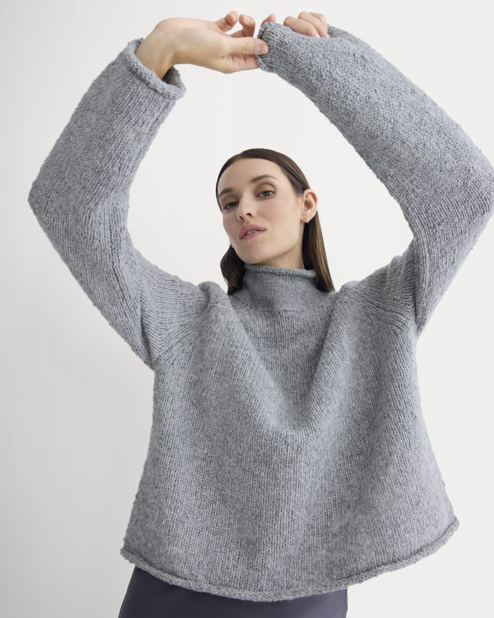 Rollneck Sweater | Heather Grey/Twist