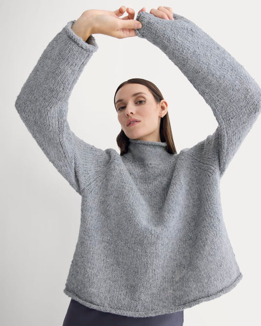 Rollneck Sweater | Heather Grey/Twist