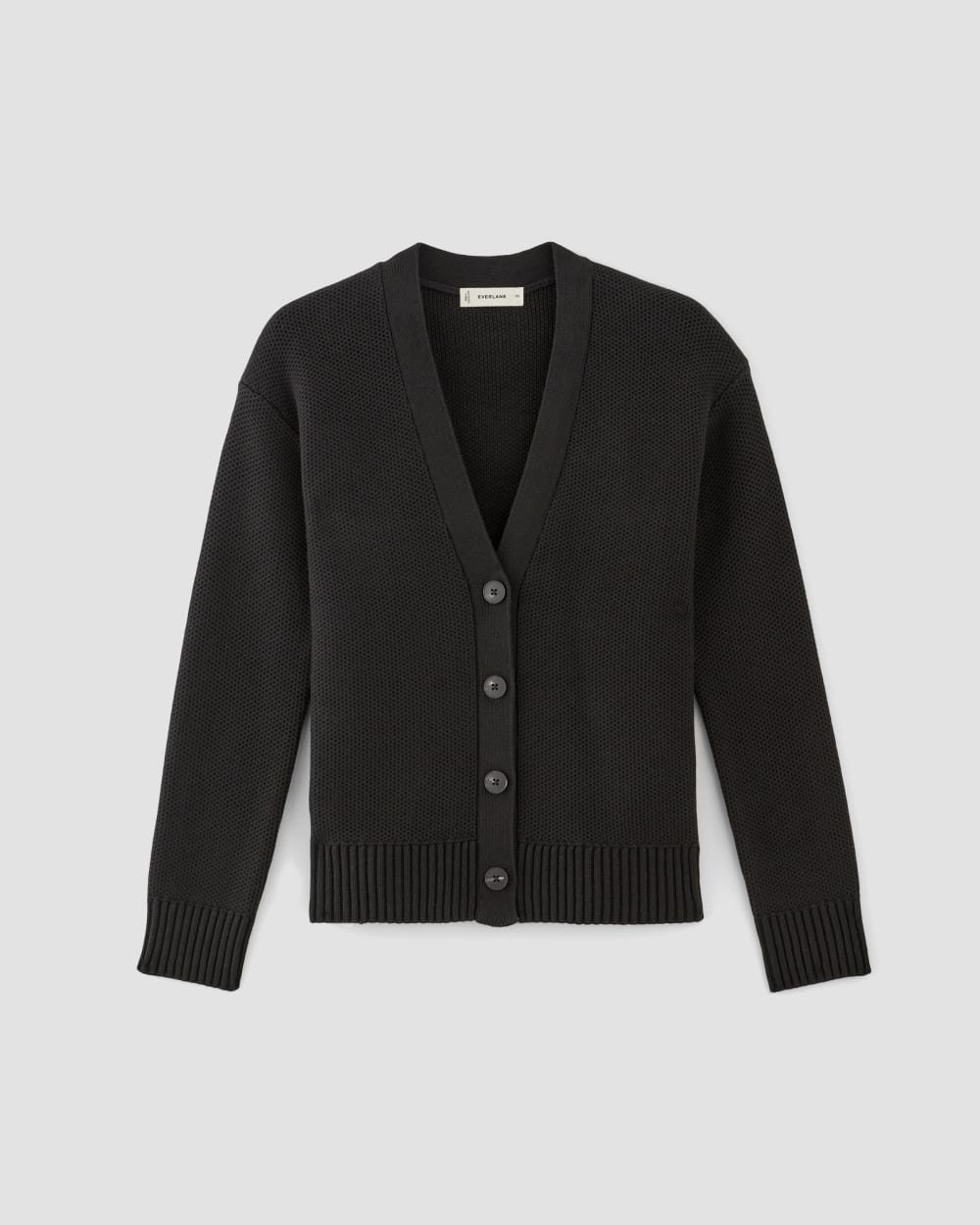 The Cotton Honeycomb Cardigan | Black