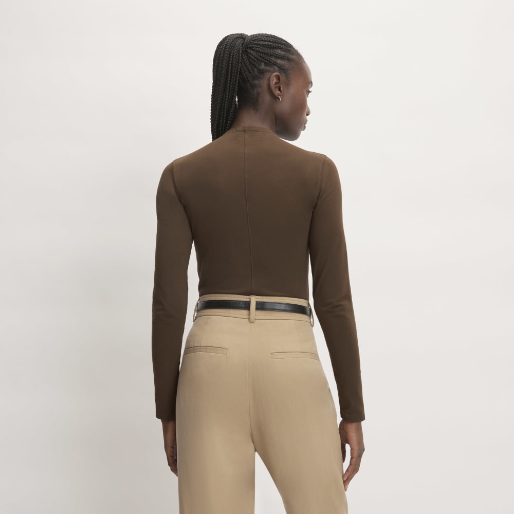 The Supima® Form Funnel Neck Tee | Cocoa