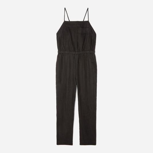 The Linen Shoestring Jumpsuit | Black