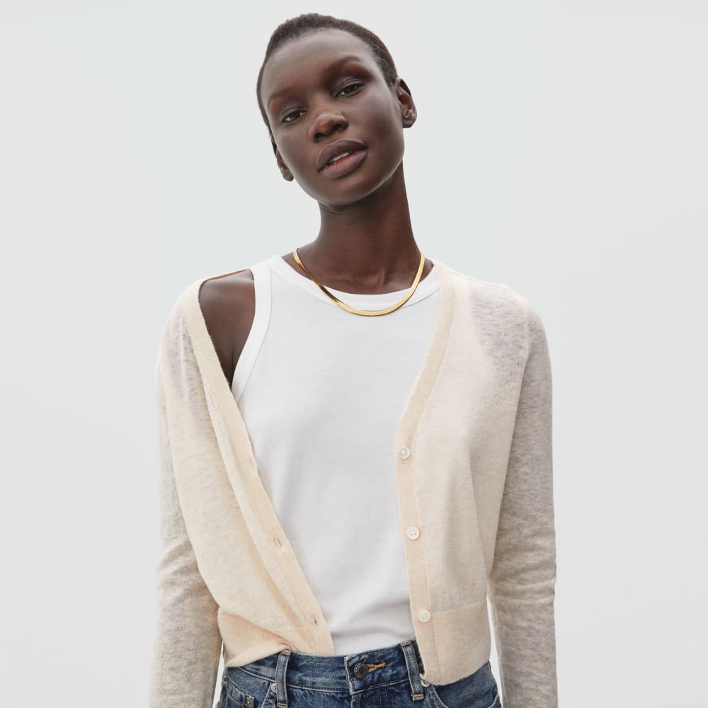 The Featherweight Alpaca Cardigan | Heathered Bone