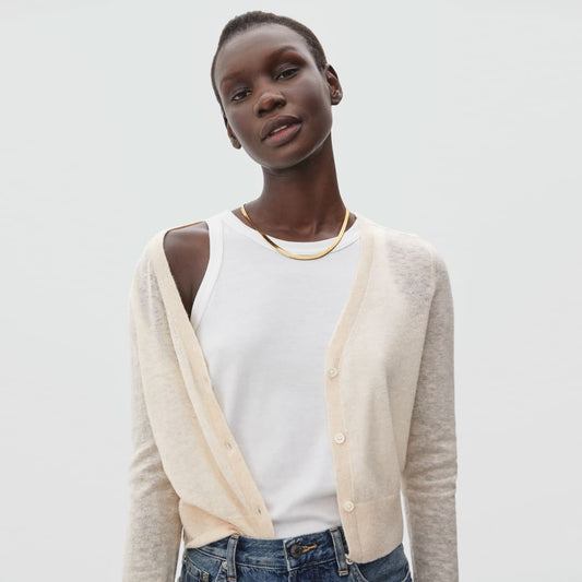 The Featherweight Alpaca Cardigan | Heathered Bone