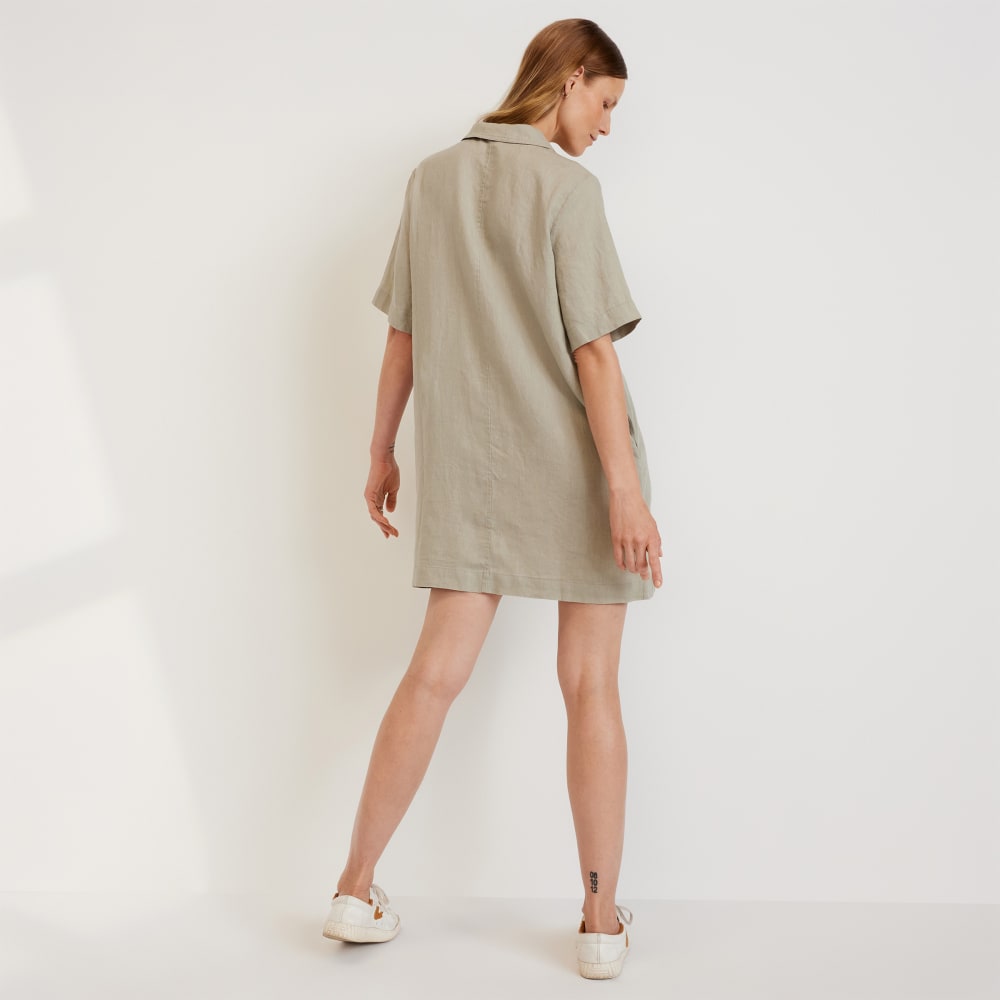 The Linen Workwear Dress | Seagrass