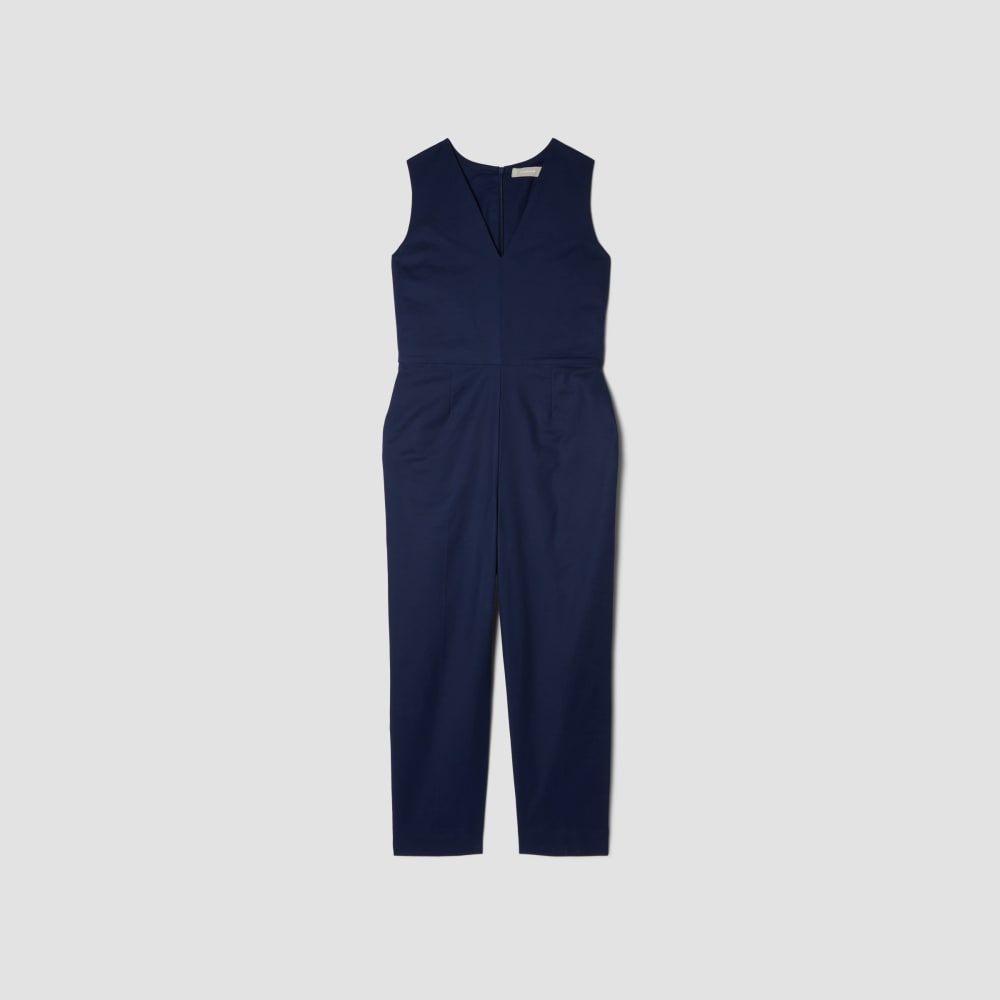 The Structured Cotton Jumpsuit | Navy
