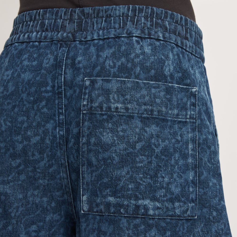 The Denim Utility Short | Dark Painterly Strokes