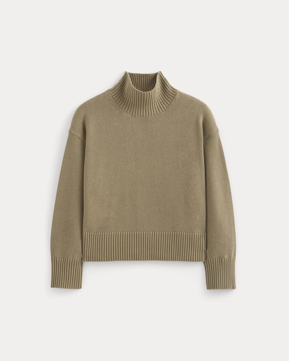 The Boxy Turtleneck in Everyday Cotton | Dark Heathered Camel