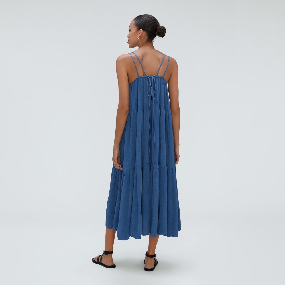 The Naia™ Ripple Tiered Maxi Dress | Deep Blue