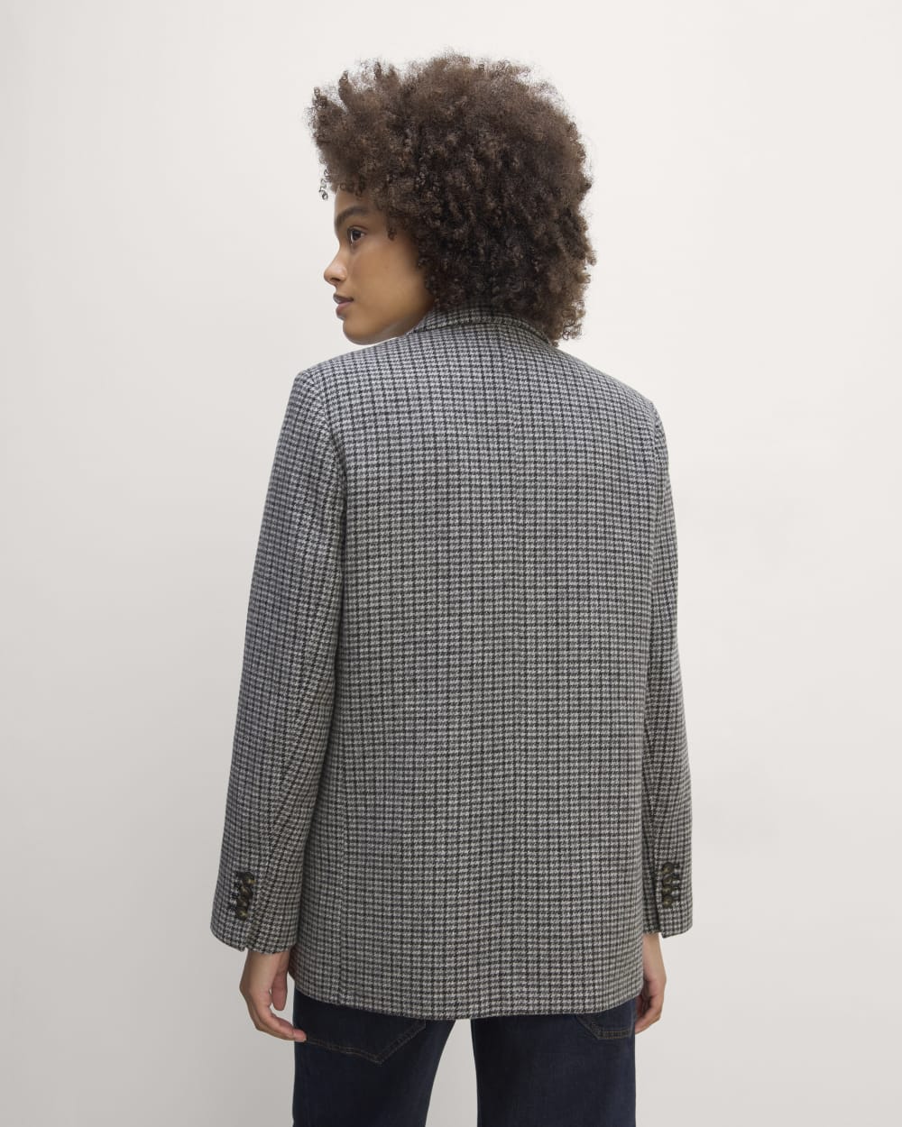 The Oversized Blazer in Wool | Gray Houndstooth