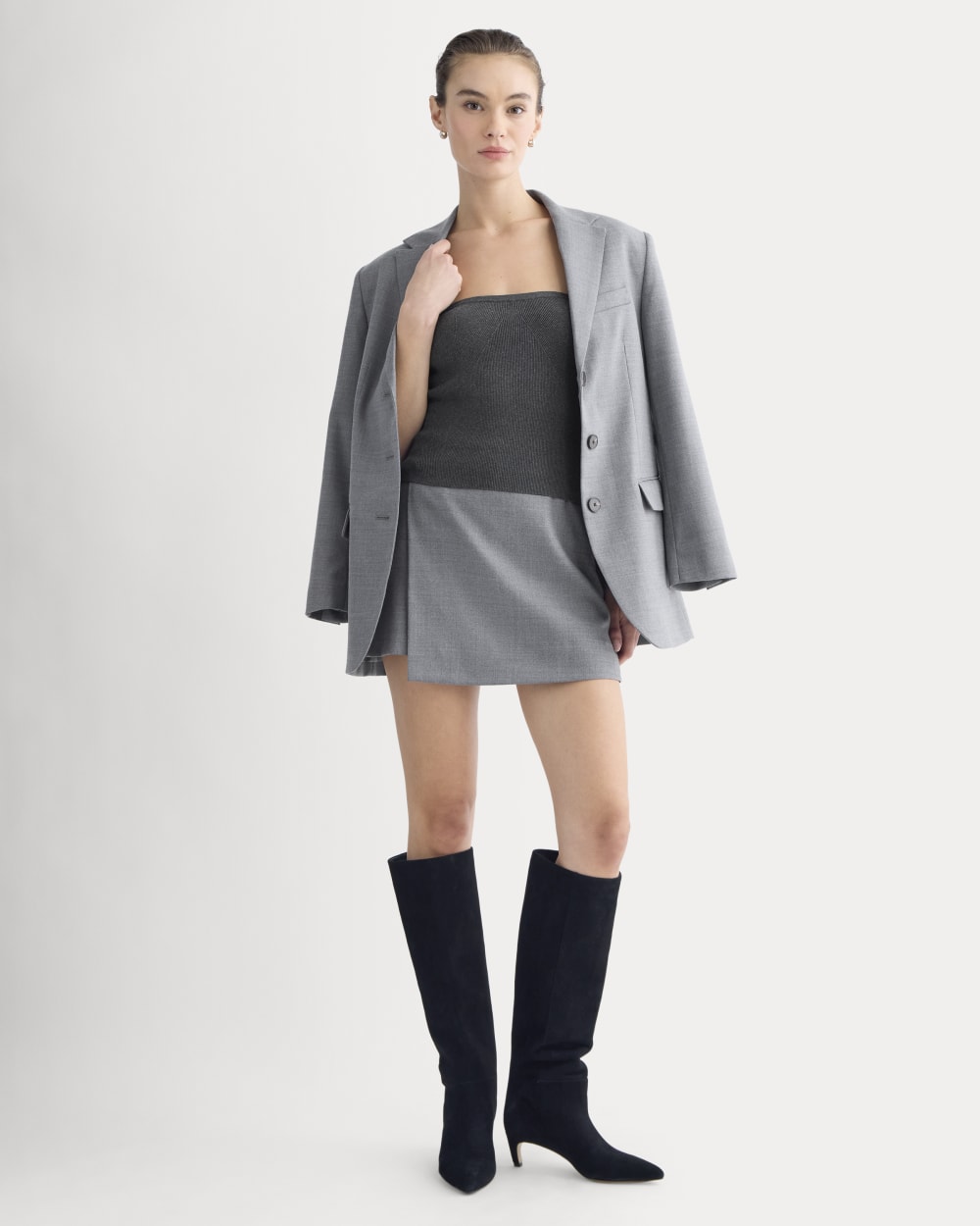 Knit Tube Top | Heathered Soot