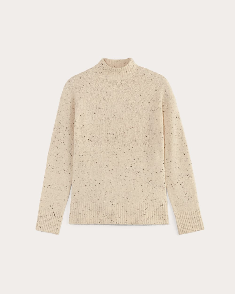 The Mockneck Sweater in Plush Cotton | Cream Confetti