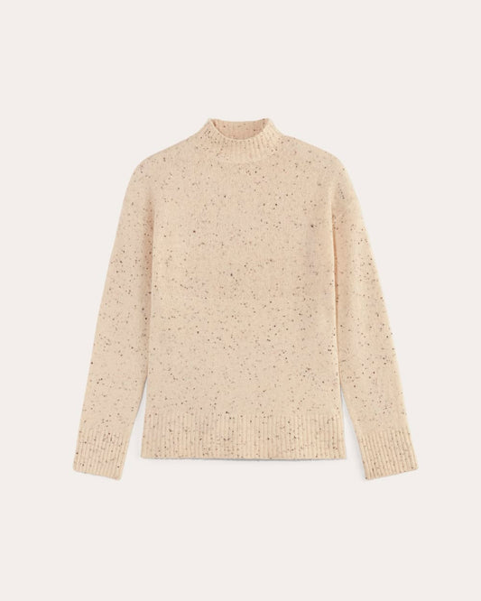 The Mockneck Sweater in Plush Cotton | Cream Confetti