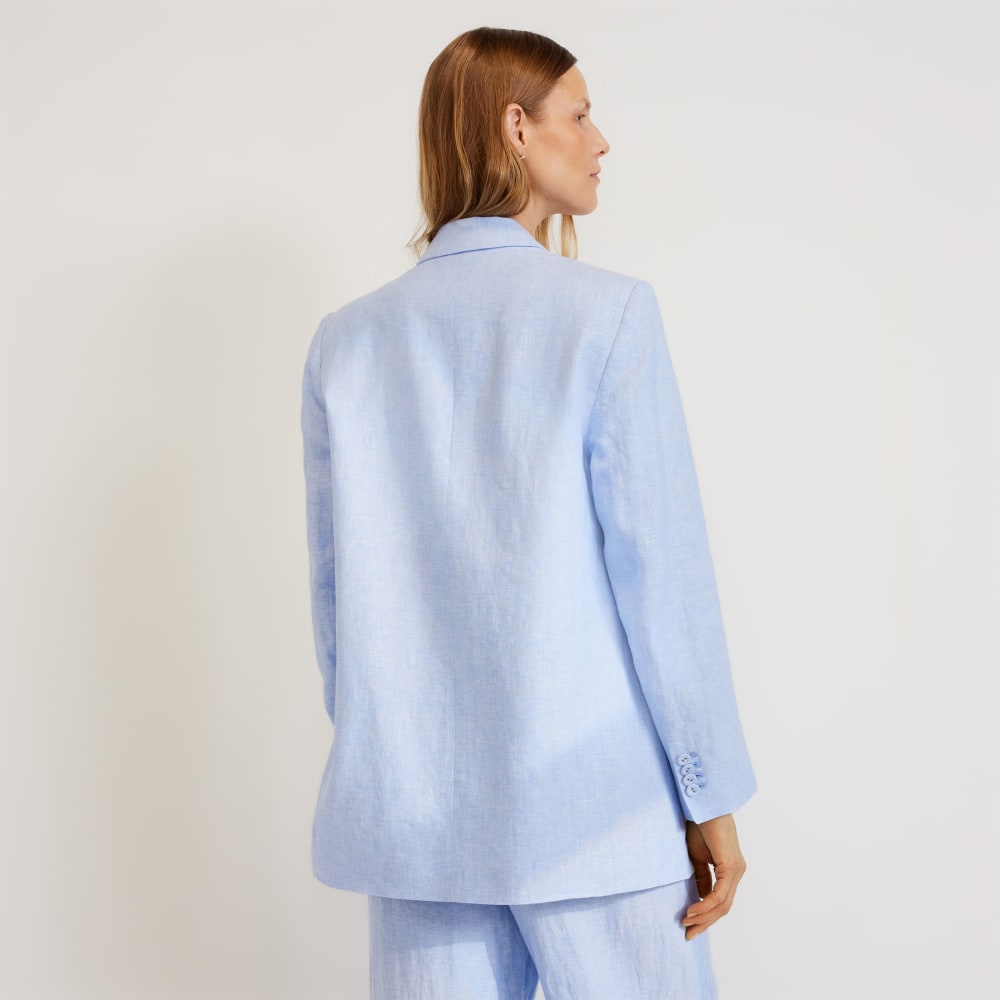 The Oversized Blazer in Linen | Light Blue