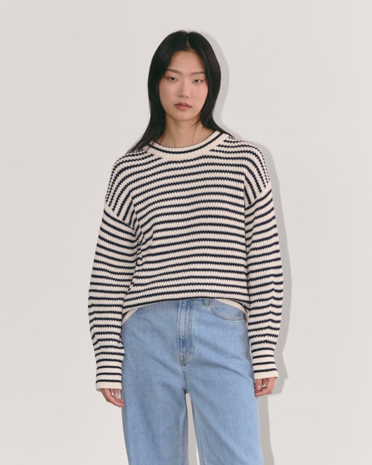 The Cocoon Crew in Everyday Cotton | Canvas / Navy