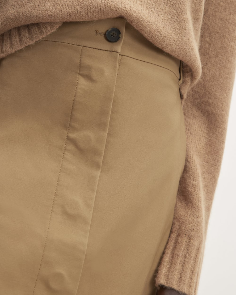 The Structured Cotton A-Line Skirt | Toasted Coconut