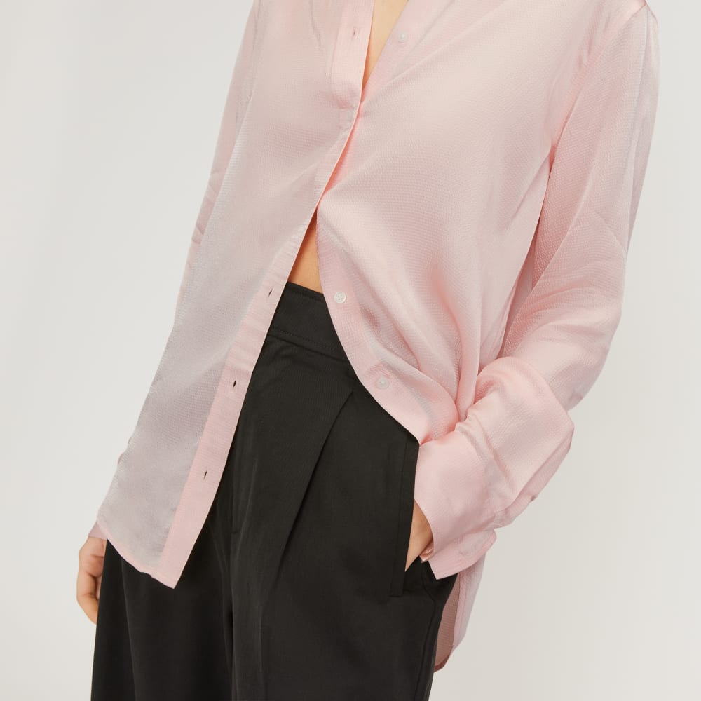 The Satin Relaxed Shirt | Petal Pink