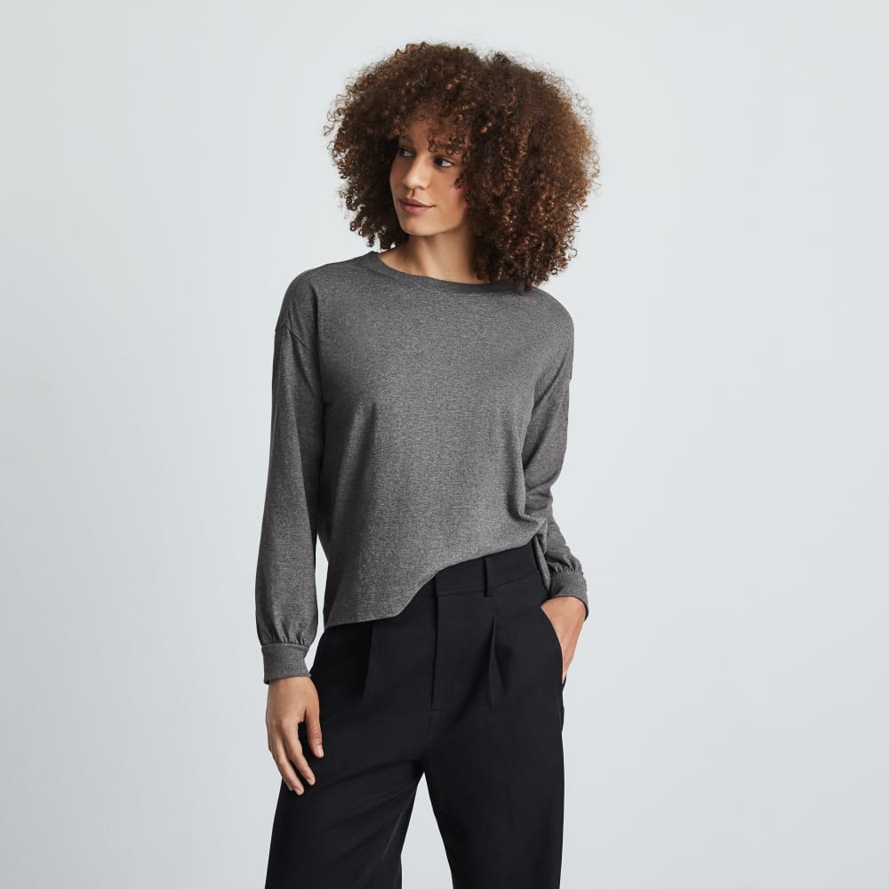 The Organic Cotton Long-Sleeve Tee | Charcoal