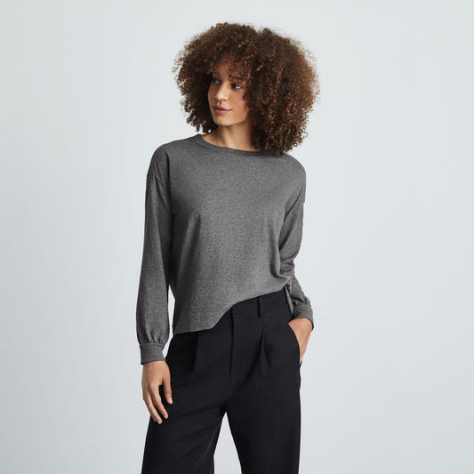 The Organic Cotton Long-Sleeve Tee | Charcoal