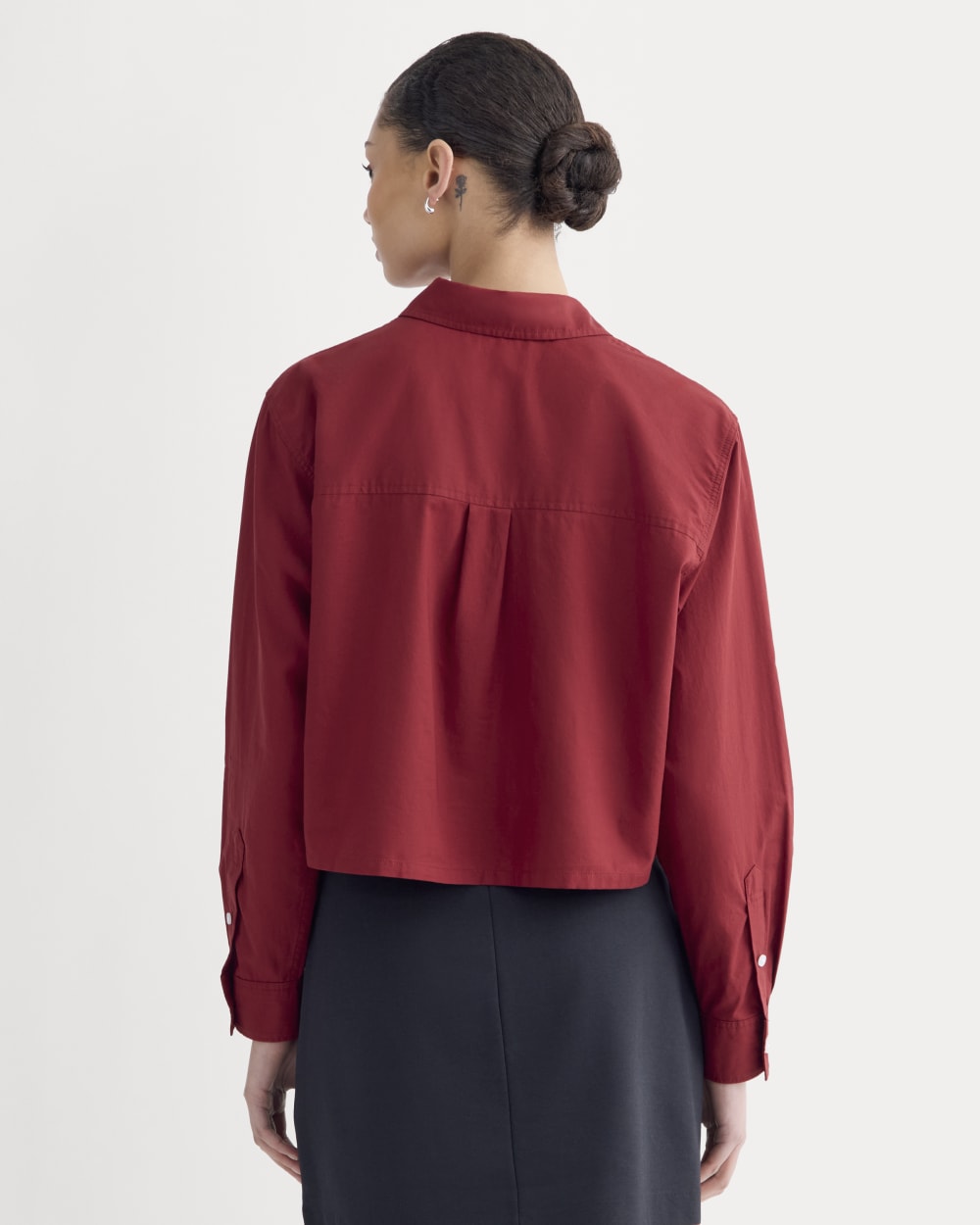The Way-Short Shirt in Silky Cotton | Merlot