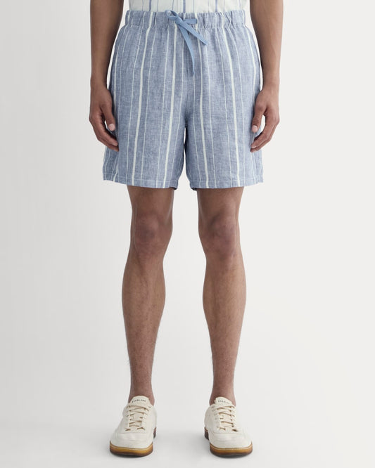 The Linen Easy Short | Dutch Blue / Bone