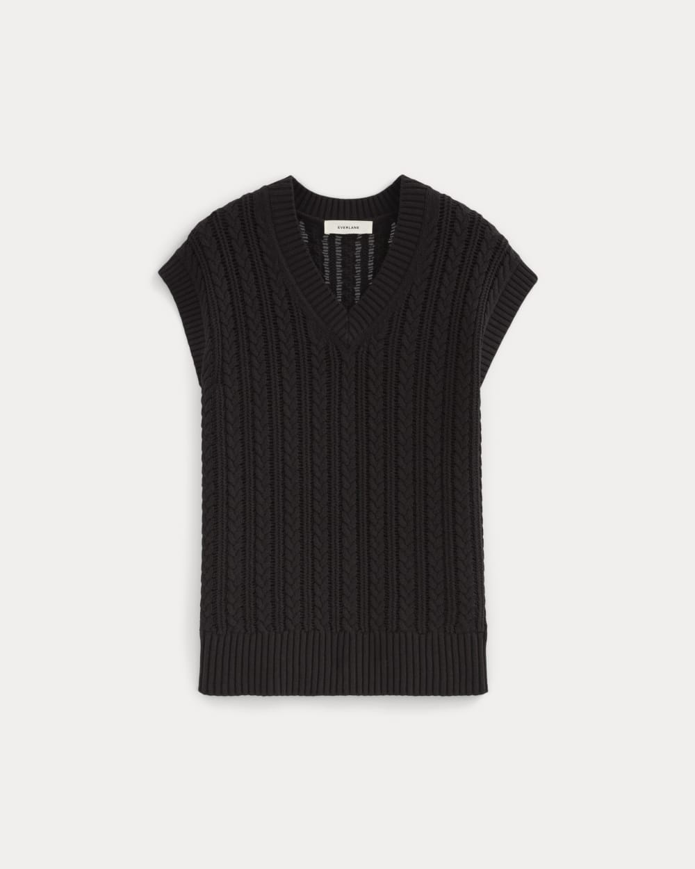 The Mesh Cable Vest in Everyday Cotton | Black