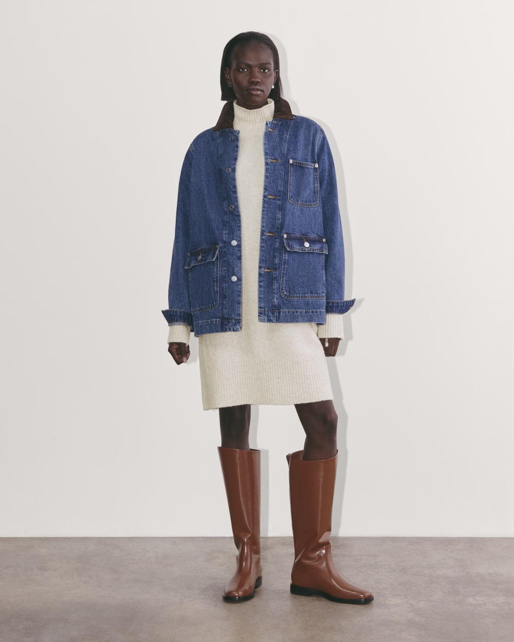 The Sweater Dress in Plush Cotton | Heathered Oat