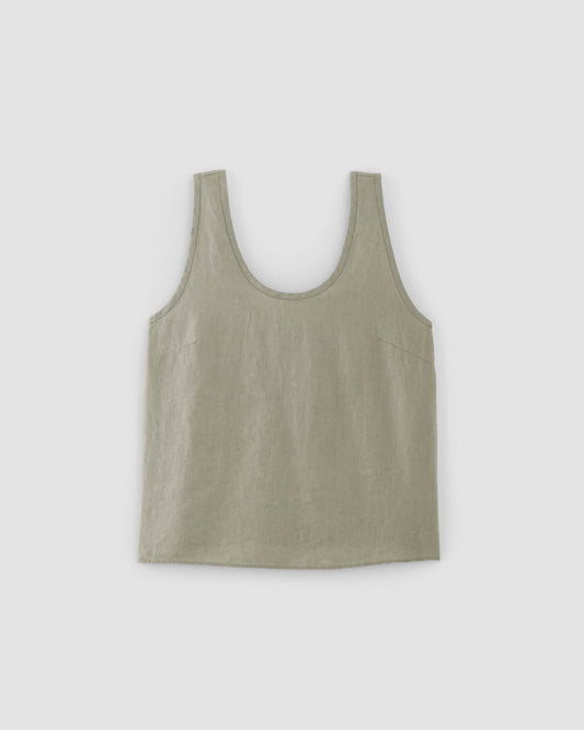 The Scoop Tank in Linen | Sage Green