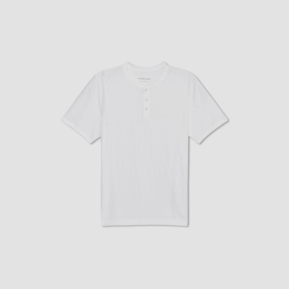 The Cotton Slub Henley | White