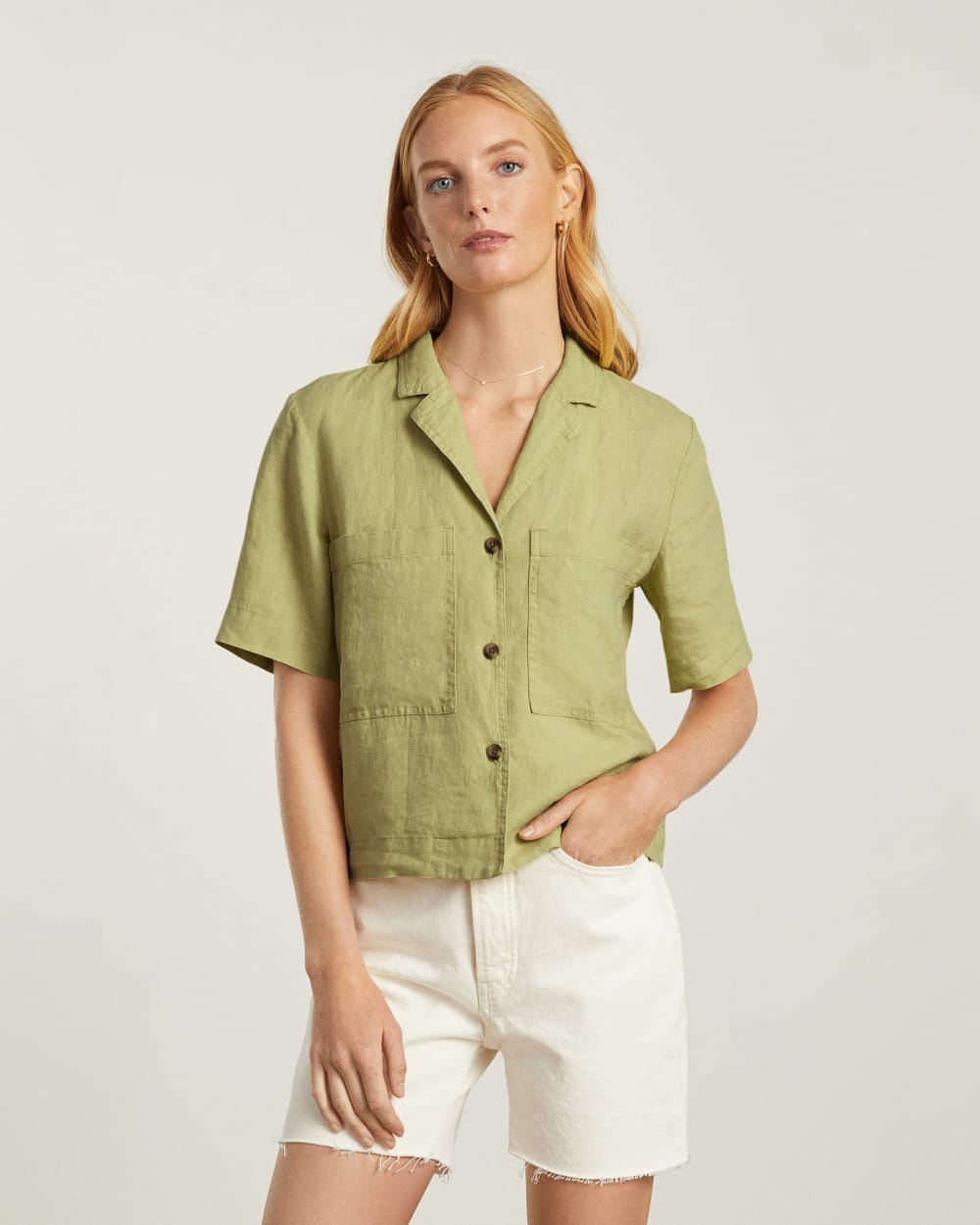 The Linen Workwear Shirt | Leek