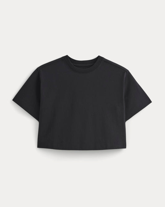 The Premium Weight Cropped Tee | Black