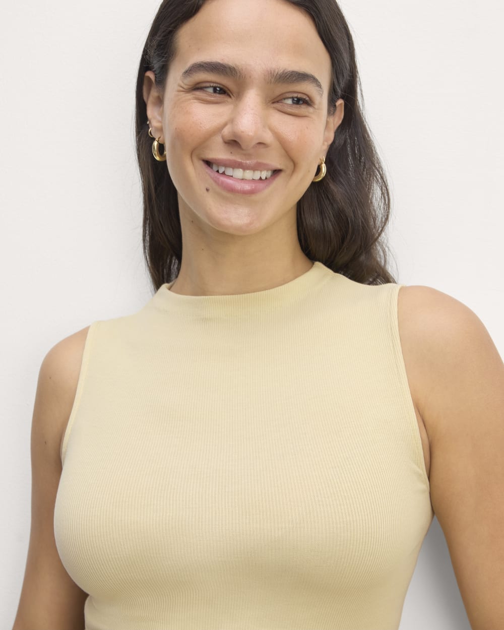 The Luxe Rib Funnel-Neck Tank | Parsnip