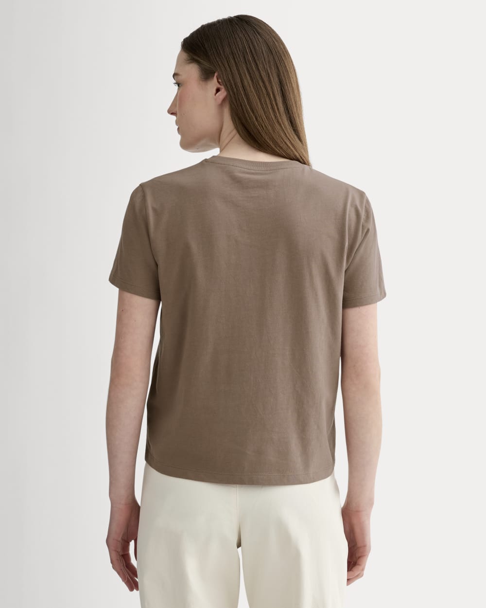 The Box-Cut Tee in Essential Cotton | Mocha | Pocket