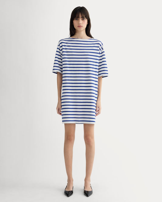 The Mariner Dress | Bone / Mazarine Blue