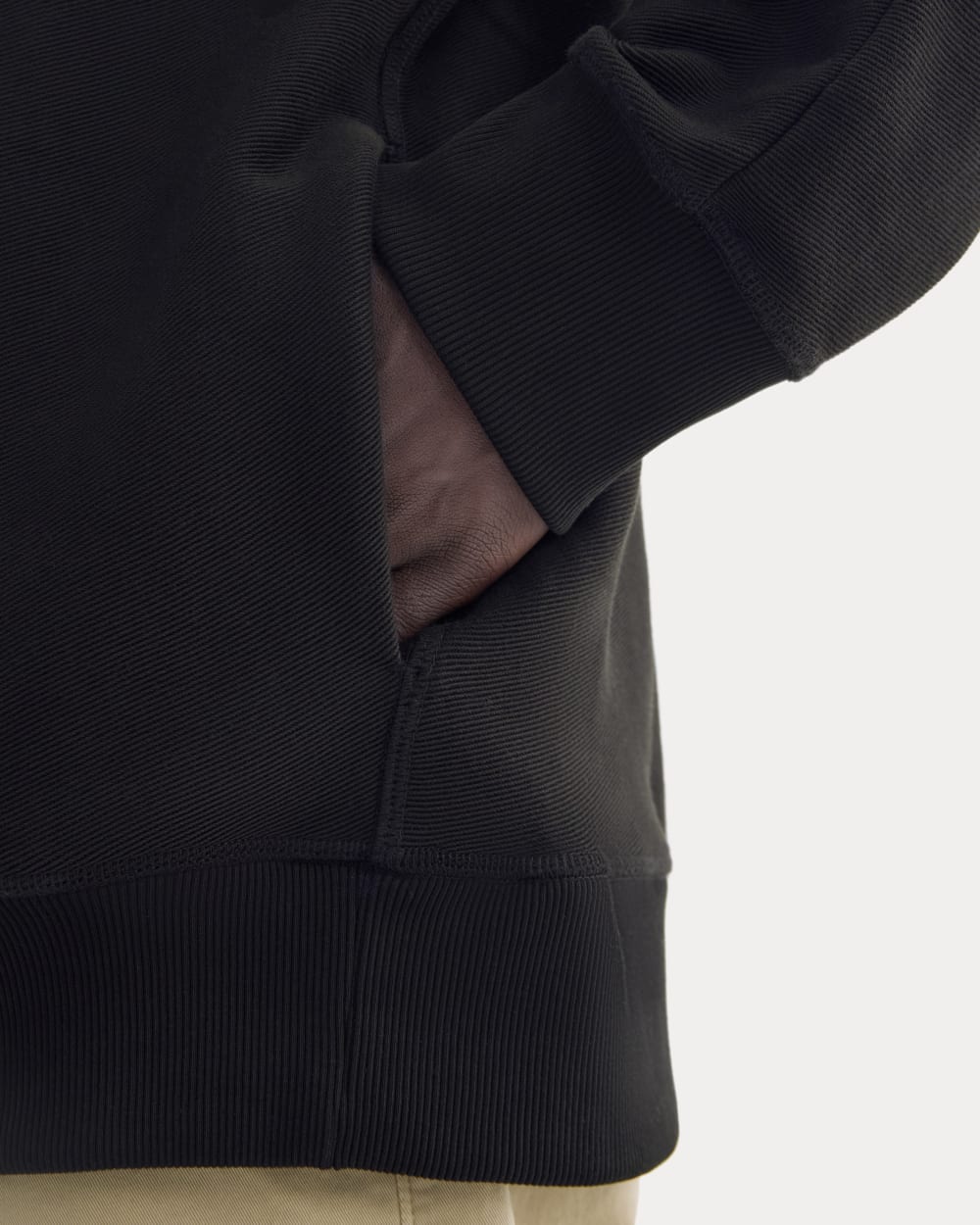 Twill Terry Jacquard Hoodie | Black