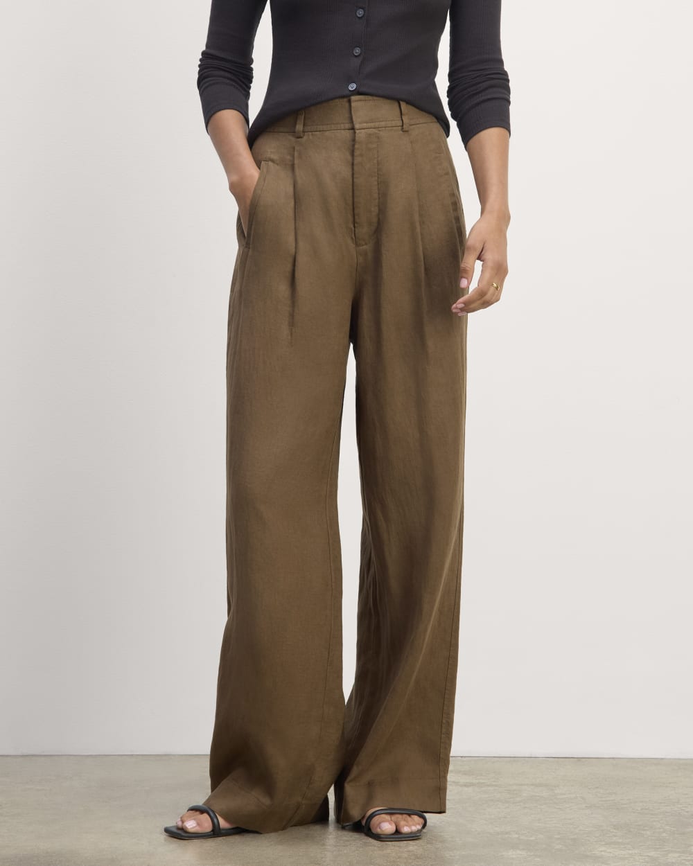 The Linen Way-High® Drape Pant  | Cocoa