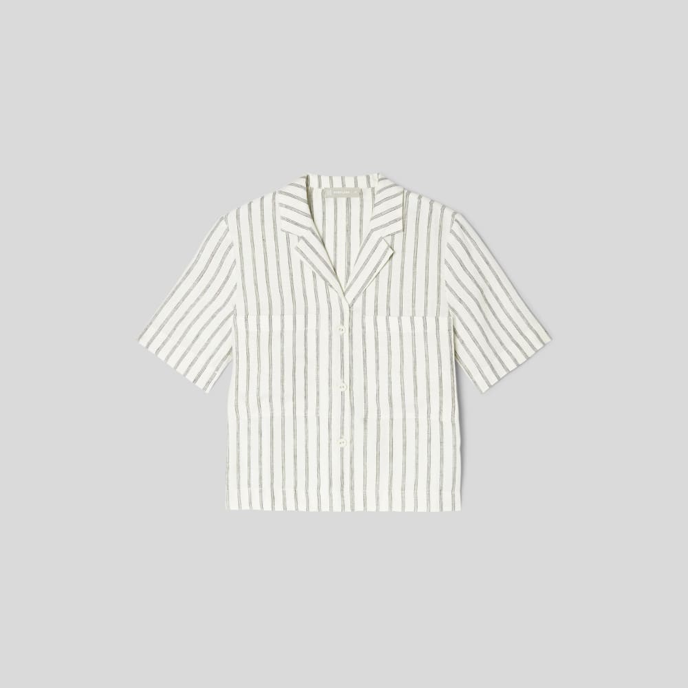 The Linen Workwear Shirt | Black / Canvas Tan