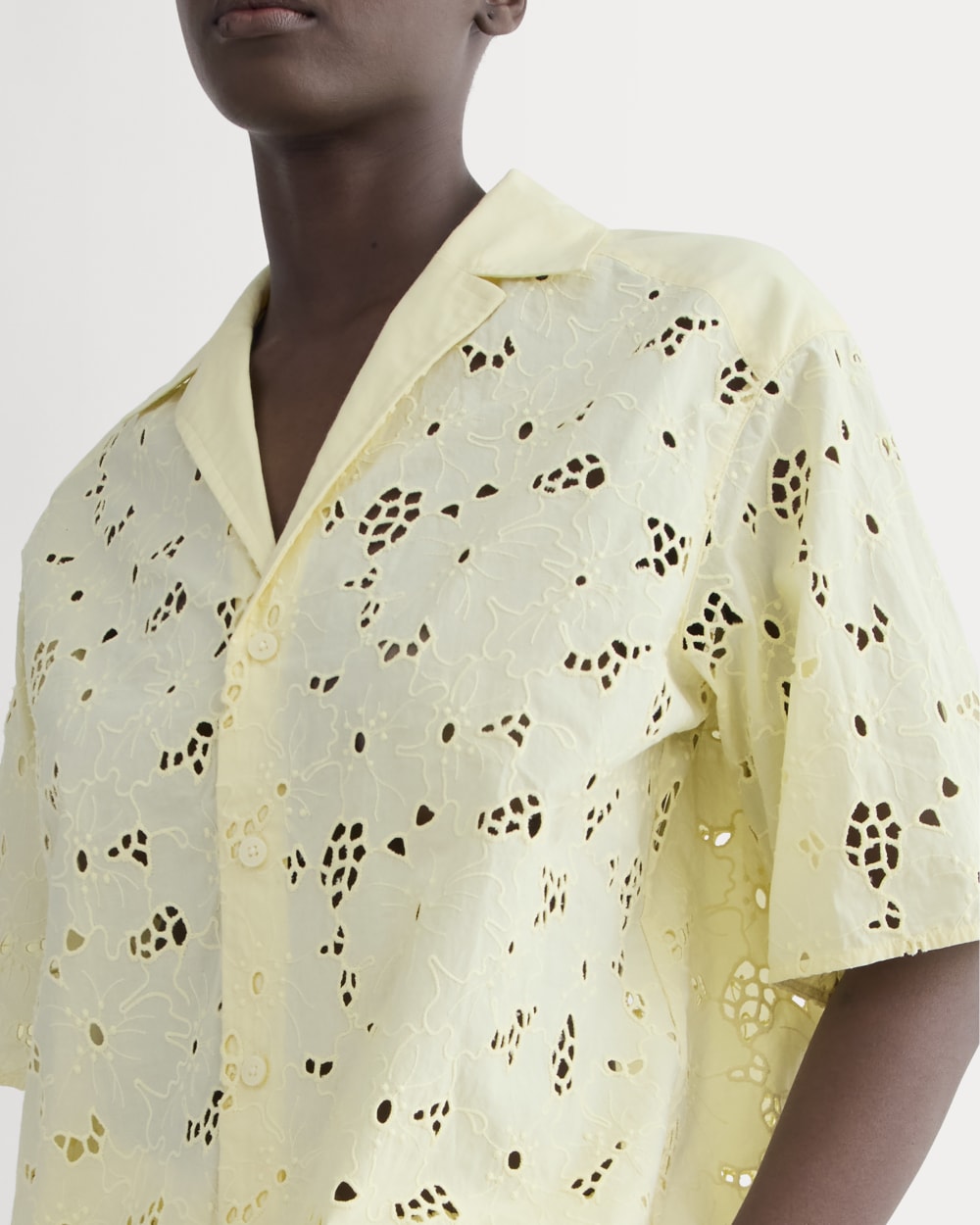The Eyelet Camp Shirt | Light Yellow