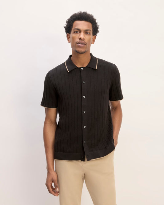 The No-Sweat Button-Down Polo | Black