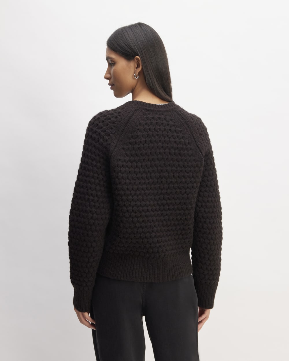 The Cloud Oversized Textured Crew | Black