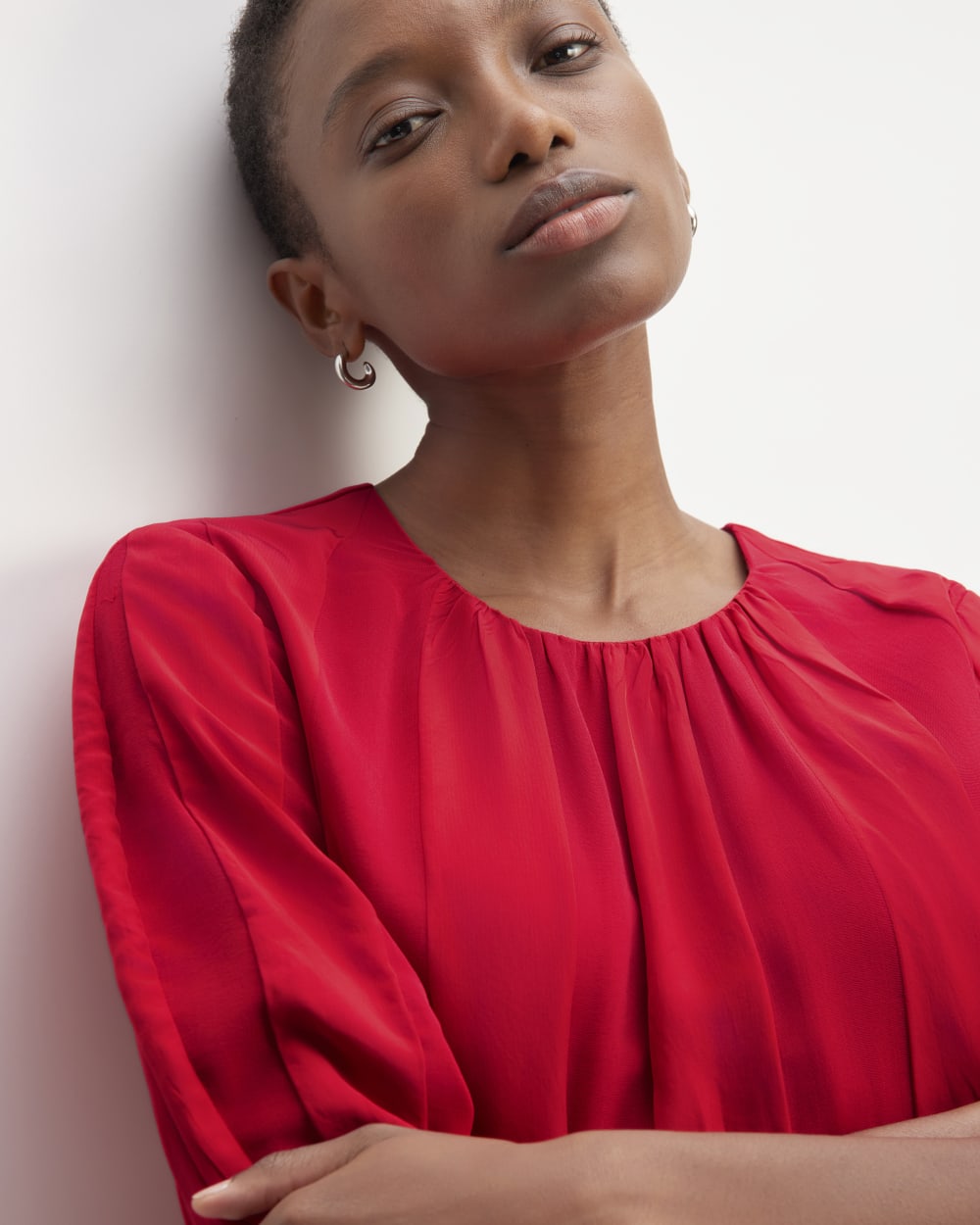 The City Stripe Ruched Dress | Haute Red