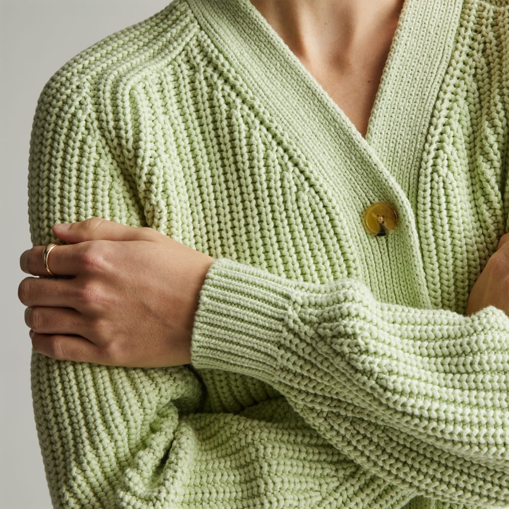 The Texture Cotton Cardigan | Seafoam Green