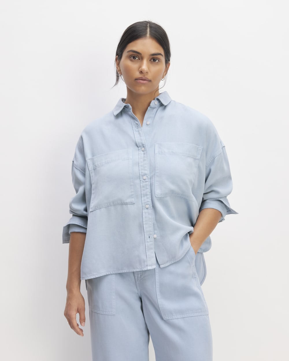 The Boxy Overshirt in Buttersoft | Chambray Blue