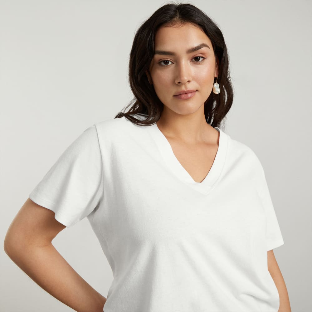 The Vintage V-Neck Hemp Tee | White