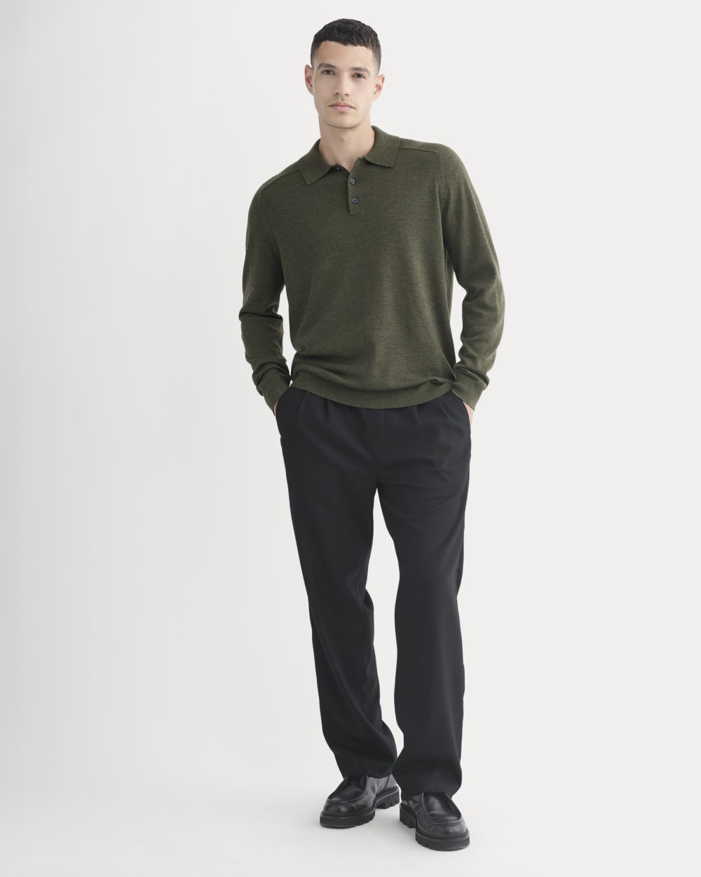 Ultrasoft Polo Sweater | Heather Beech