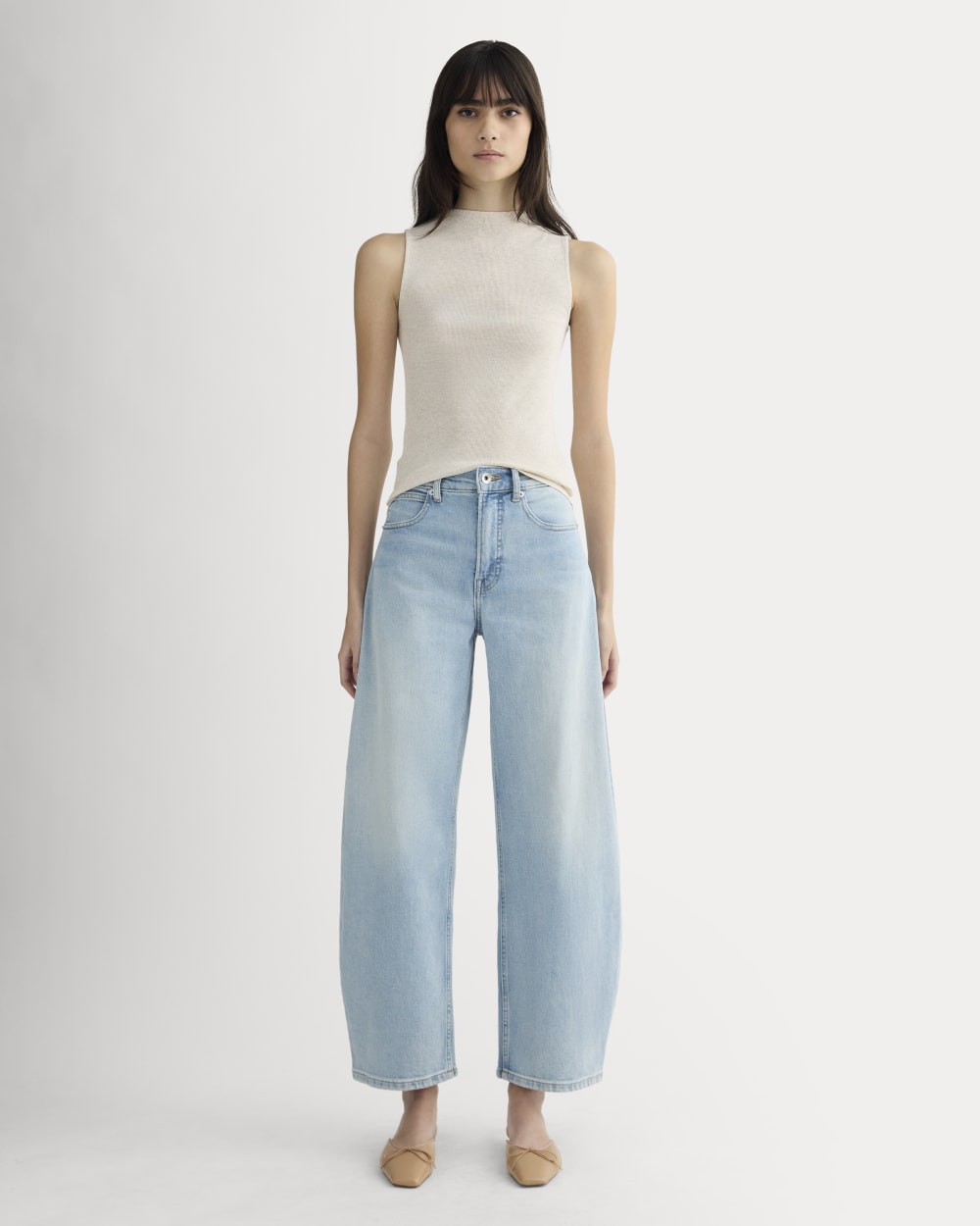 The Luxe Rib Funnel-Neck Tank | Heathered Oat