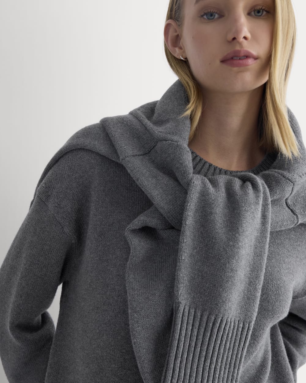 The Boxy Sweater in Everyday Cotton | Heathered Charcoal