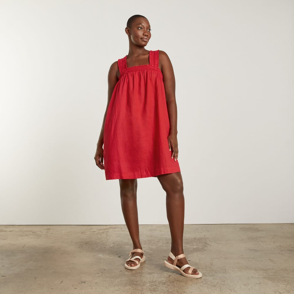 The Smocked Linen Dress | Goji Berry